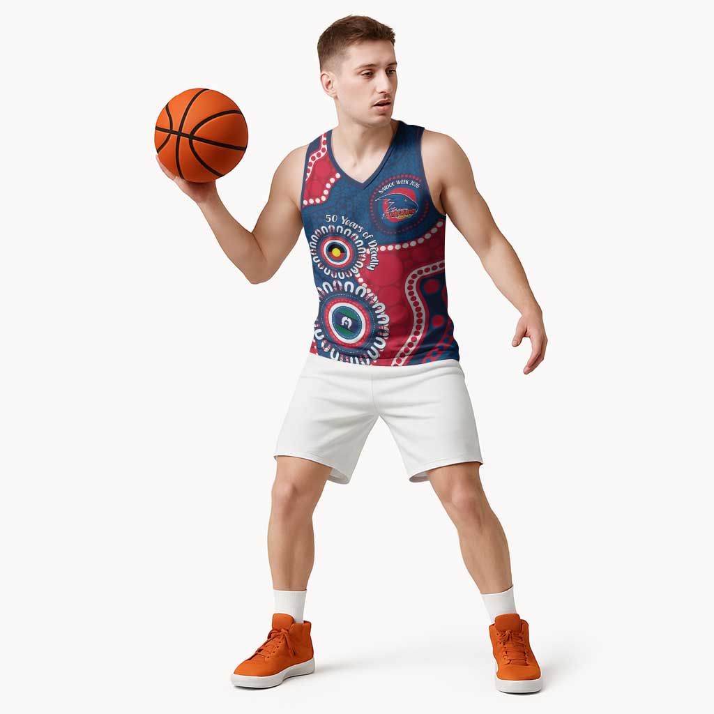 Adelaide Crows NAIDOC 2026 Personalised Basketball Jersey 50 Years of Deadly Aboriginal Art