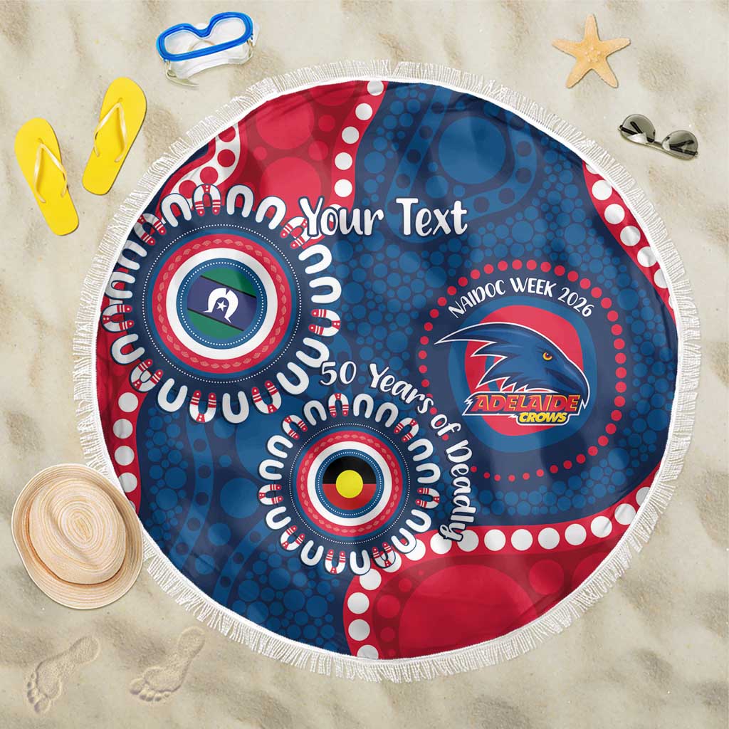 Adelaide Crows NAIDOC 2026 Personalised Beach Blanket 50 Years of Deadly Aboriginal Art