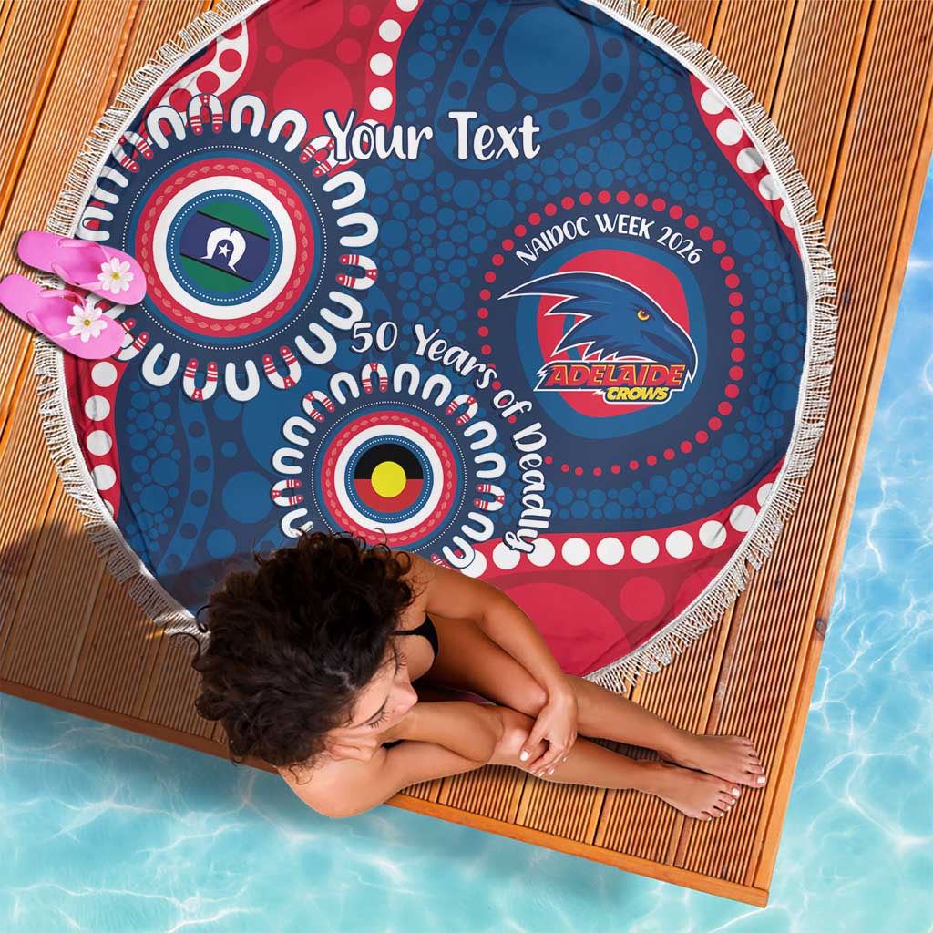 Adelaide Crows NAIDOC 2026 Personalised Beach Blanket 50 Years of Deadly Aboriginal Art