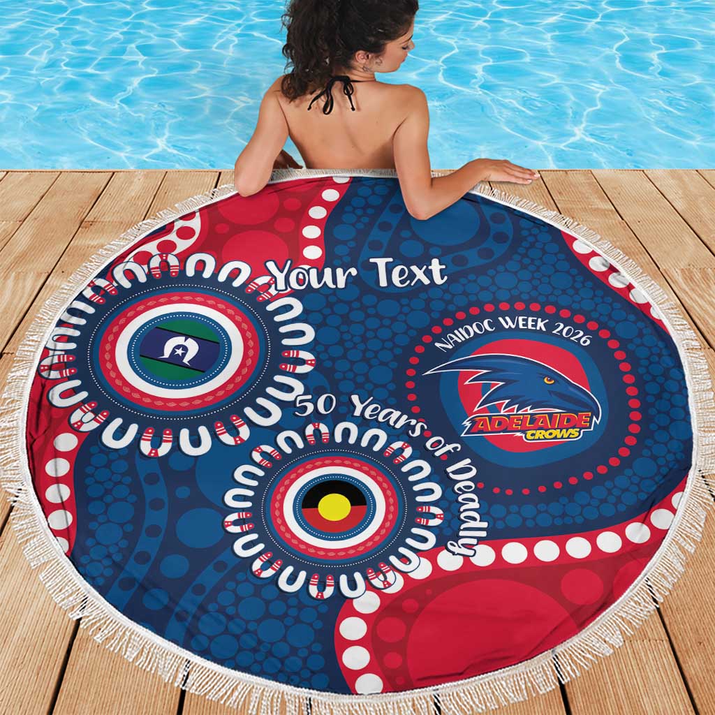 Adelaide Crows NAIDOC 2026 Personalised Beach Blanket 50 Years of Deadly Aboriginal Art