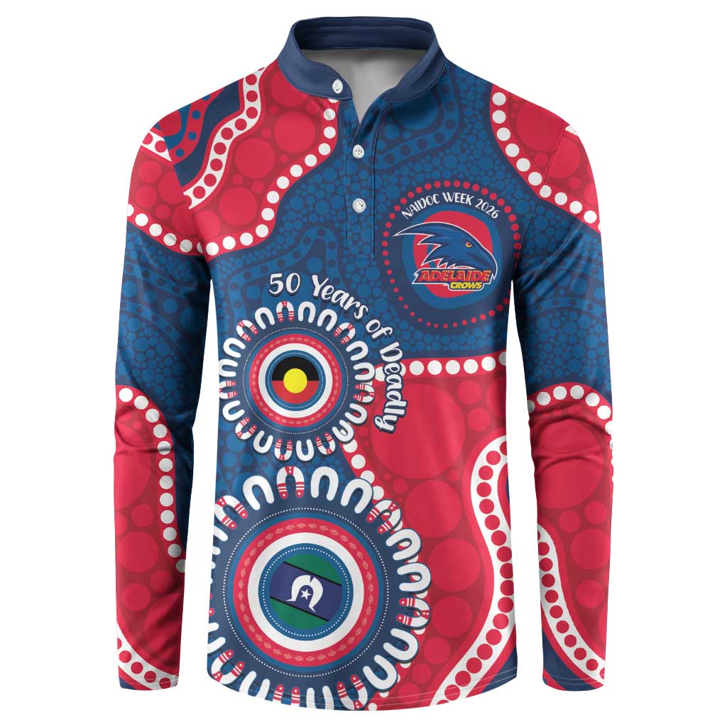 Adelaide Crows NAIDOC 2026 Personalised Button Sweatshirt 50 Years of Deadly Aboriginal Art