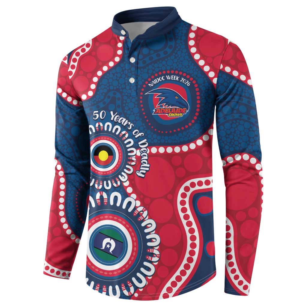 Adelaide Crows NAIDOC 2026 Personalised Button Sweatshirt 50 Years of Deadly Aboriginal Art
