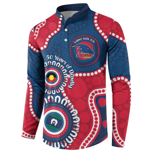 Adelaide Crows NAIDOC 2026 Personalised Button Sweatshirt 50 Years of Deadly Aboriginal Art