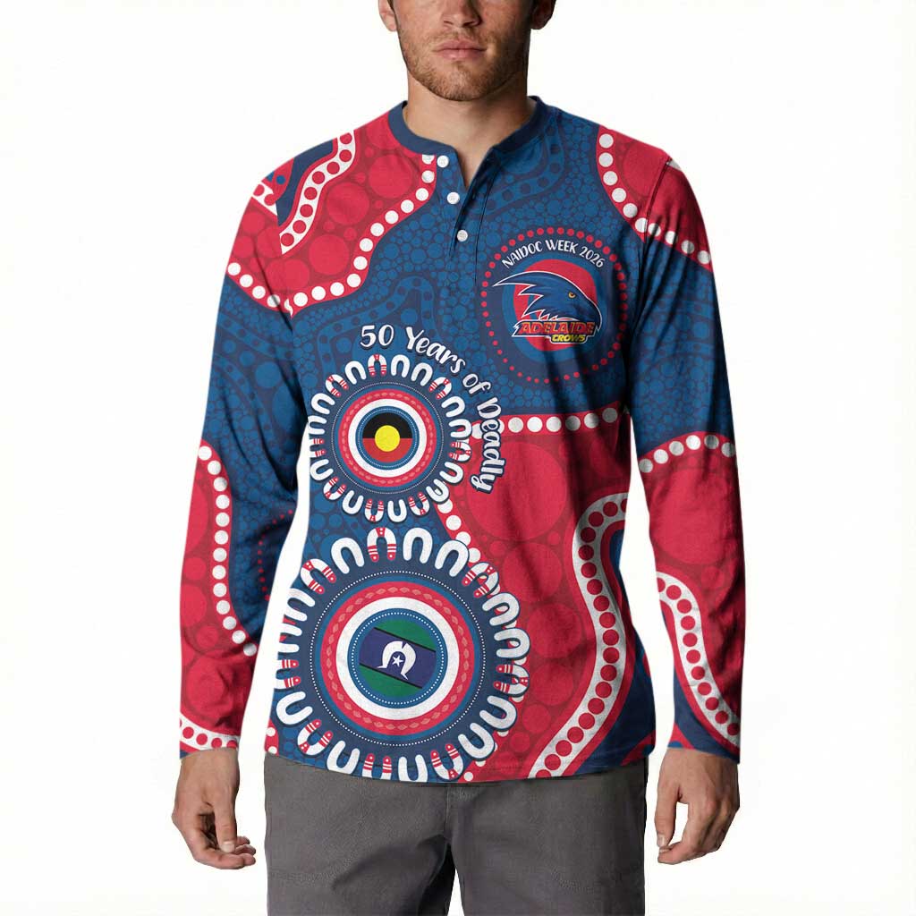 Adelaide Crows NAIDOC 2026 Personalised Button Sweatshirt 50 Years of Deadly Aboriginal Art