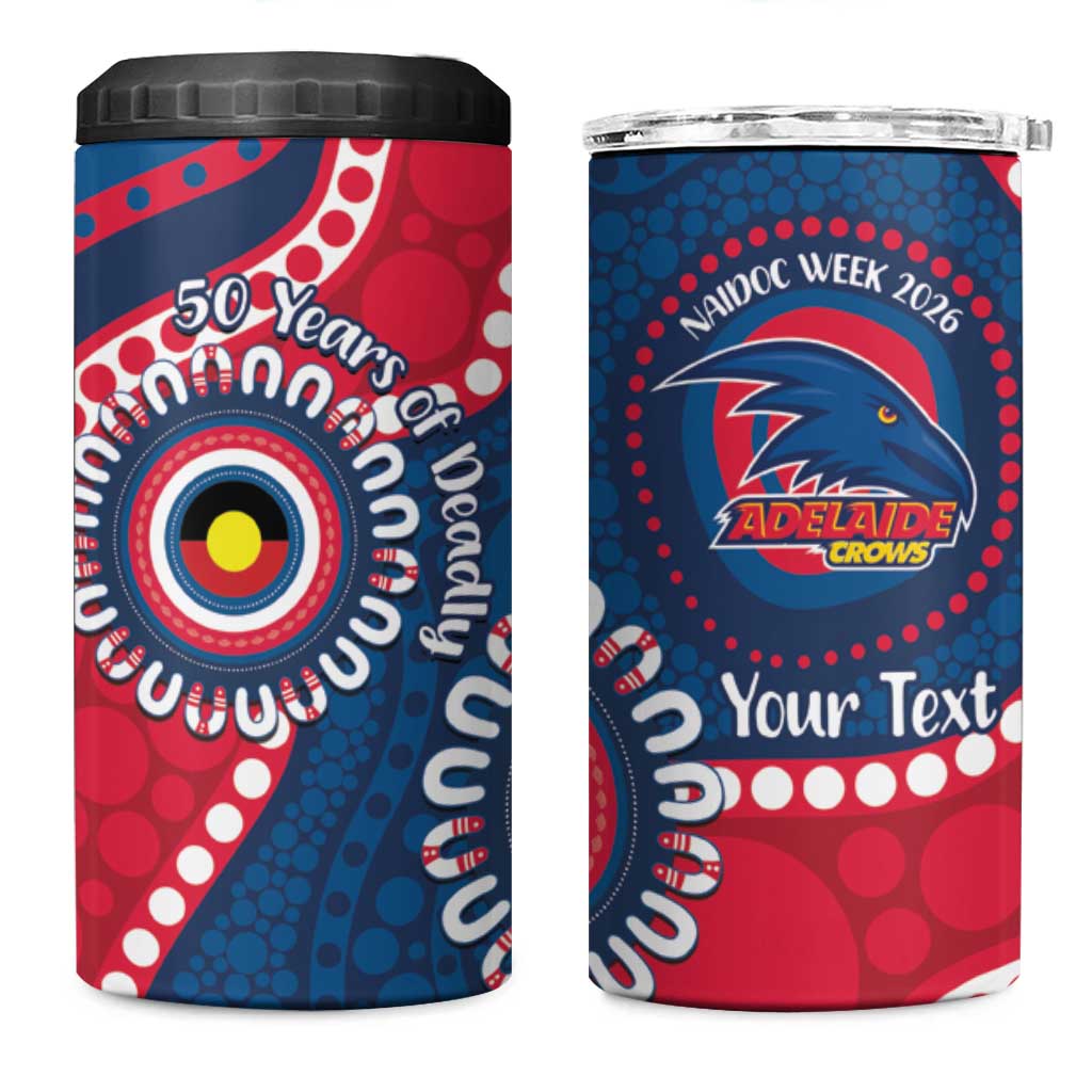 Adelaide Crows NAIDOC 2026 Personalised 4 in 1 Can Cooler Tumbler 50 Years of Deadly Aboriginal Art