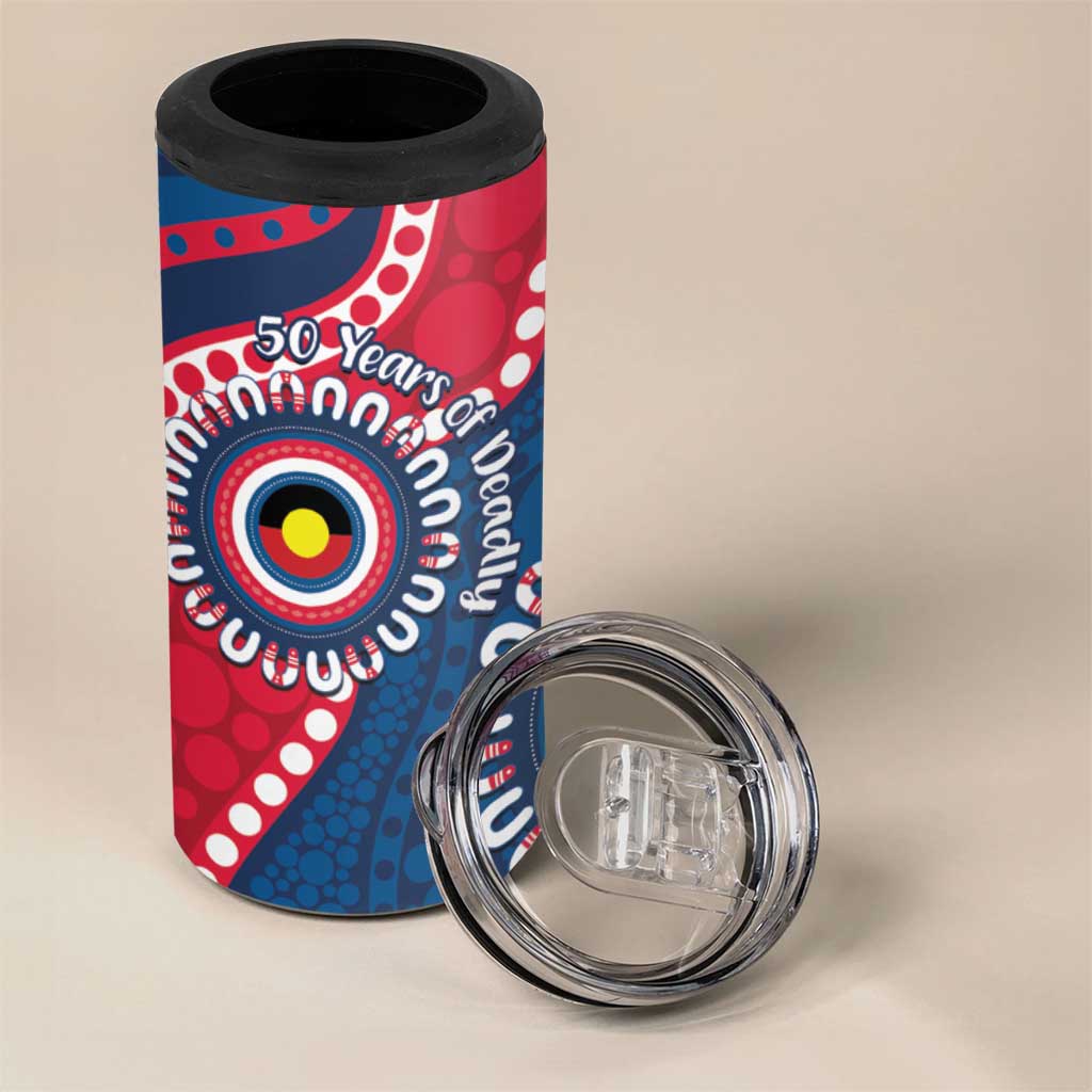 Adelaide Crows NAIDOC 2026 Personalised 4 in 1 Can Cooler Tumbler 50 Years of Deadly Aboriginal Art