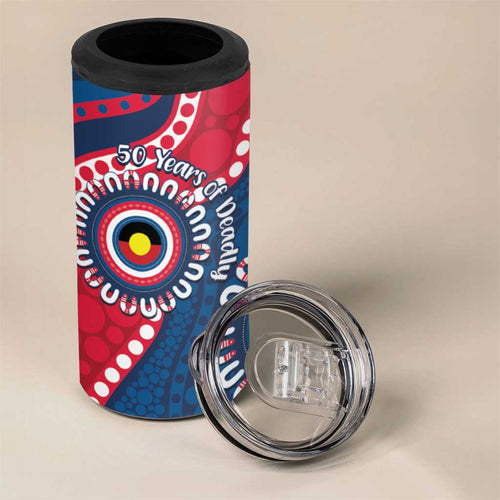 Adelaide Crows NAIDOC 2026 Personalised 4 in 1 Can Cooler Tumbler 50 Years of Deadly Aboriginal Art