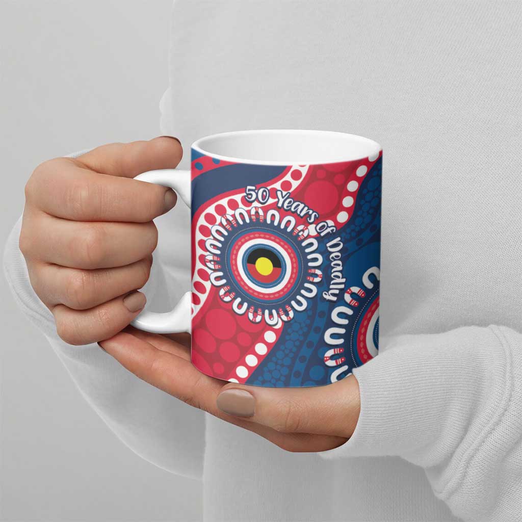 Adelaide Crows NAIDOC 2026 Personalised Ceramic Mug 50 Years of Deadly Aboriginal Art