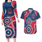 Adelaide Crows NAIDOC 2026 Personalised Couples Matching Long Sleeve Bodycon Dress and Hawaiian Shirt 50 Years of Deadly Aboriginal Art