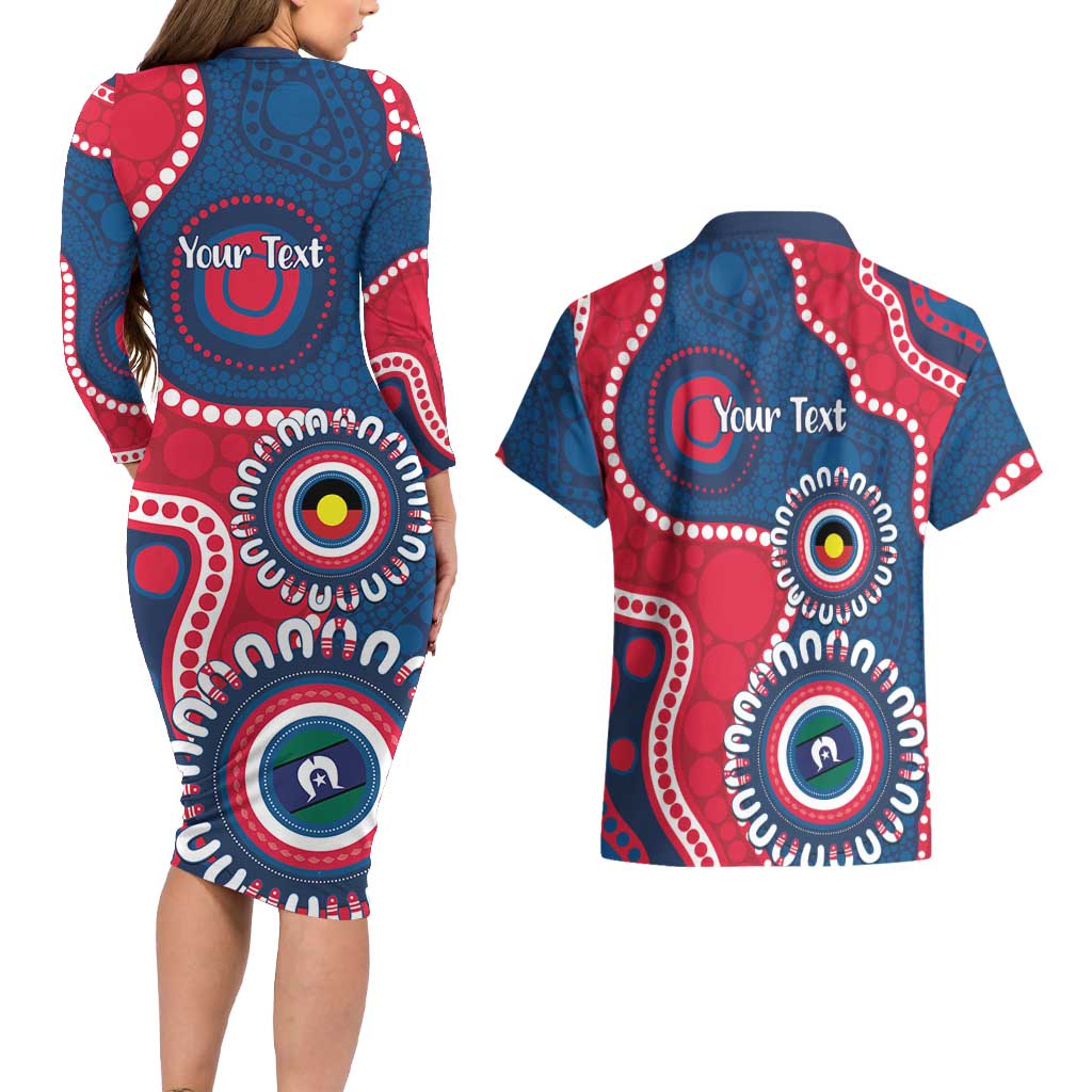 Adelaide Crows NAIDOC 2026 Personalised Couples Matching Long Sleeve Bodycon Dress and Hawaiian Shirt 50 Years of Deadly Aboriginal Art