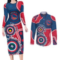 Adelaide Crows NAIDOC 2026 Personalised Couples Matching Long Sleeve Bodycon Dress and Long Sleeve Button Shirt 50 Years of Deadly Aboriginal Art