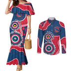 Adelaide Crows NAIDOC 2026 Personalised Couples Matching Mermaid Dress and Long Sleeve Button Shirt 50 Years of Deadly Aboriginal Art