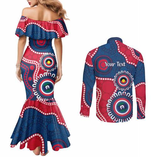 Adelaide Crows NAIDOC 2026 Personalised Couples Matching Mermaid Dress and Long Sleeve Button Shirt 50 Years of Deadly Aboriginal Art