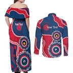 Adelaide Crows NAIDOC 2026 Personalised Couples Matching Off Shoulder Maxi Dress and Long Sleeve Button Shirt 50 Years of Deadly Aboriginal Art