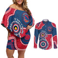 Adelaide Crows NAIDOC 2026 Personalised Couples Matching Off Shoulder Short Dress and Long Sleeve Button Shirt 50 Years of Deadly Aboriginal Art