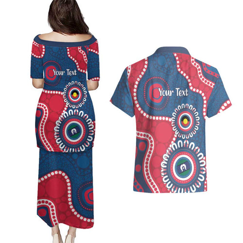Adelaide Crows NAIDOC 2026 Personalised Couples Matching Puletasi and Hawaiian Shirt 50 Years of Deadly Aboriginal Art