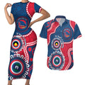 Adelaide Crows NAIDOC 2026 Personalised Couples Matching Short Sleeve Bodycon Dress and Hawaiian Shirt 50 Years of Deadly Aboriginal Art