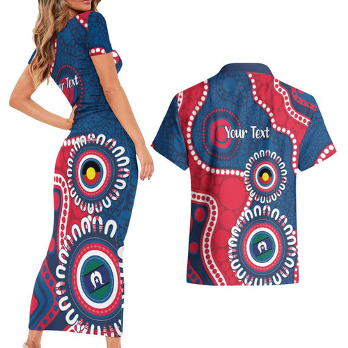 Adelaide Crows NAIDOC 2026 Personalised Couples Matching Short Sleeve Bodycon Dress and Hawaiian Shirt 50 Years of Deadly Aboriginal Art