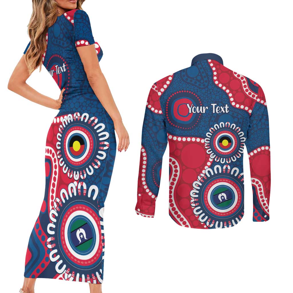 Adelaide Crows NAIDOC 2026 Personalised Couples Matching Short Sleeve Bodycon Dress and Long Sleeve Button Shirt 50 Years of Deadly Aboriginal Art