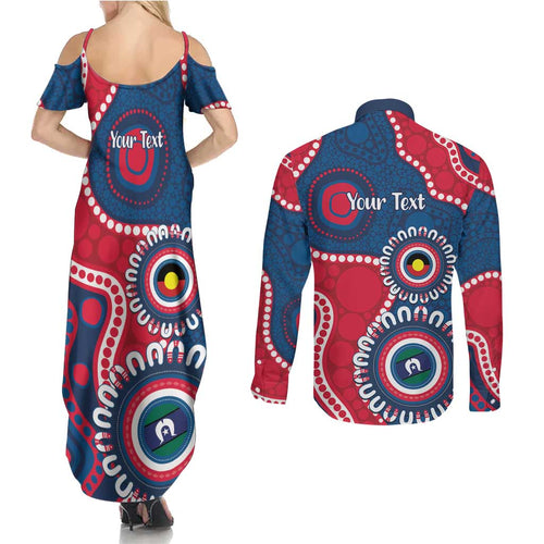 Adelaide Crows NAIDOC 2026 Personalised Couples Matching Summer Maxi Dress and Long Sleeve Button Shirt 50 Years of Deadly Aboriginal Art
