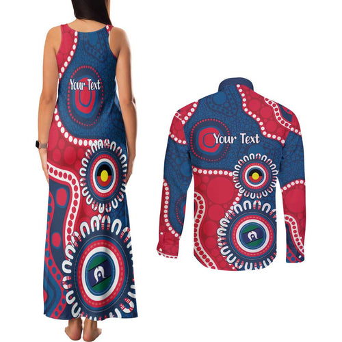 Adelaide Crows NAIDOC 2026 Personalised Couples Matching Tank Maxi Dress and Long Sleeve Button Shirt 50 Years of Deadly Aboriginal Art