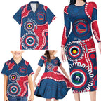 Adelaide Crows NAIDOC 2026 Personalised Family Matching Long Sleeve Bodycon Dress and Hawaiian Shirt 50 Years of Deadly Aboriginal Art