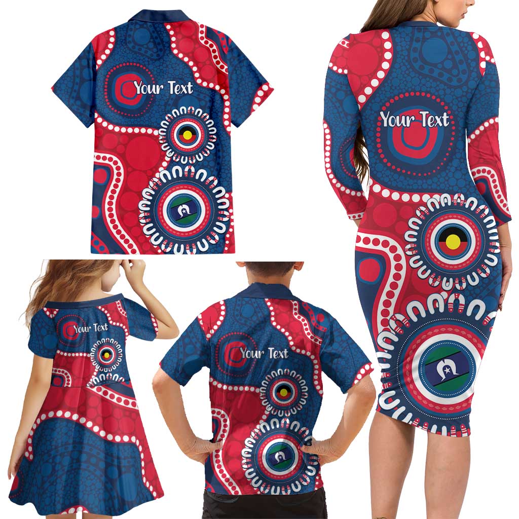 Adelaide Crows NAIDOC 2026 Personalised Family Matching Long Sleeve Bodycon Dress and Hawaiian Shirt 50 Years of Deadly Aboriginal Art