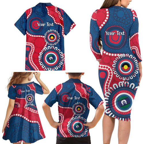 Adelaide Crows NAIDOC 2026 Personalised Family Matching Long Sleeve Bodycon Dress and Hawaiian Shirt 50 Years of Deadly Aboriginal Art