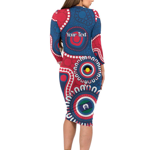 Adelaide Crows NAIDOC 2026 Personalised Family Matching Long Sleeve Bodycon Dress and Hawaiian Shirt 50 Years of Deadly Aboriginal Art