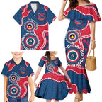 Adelaide Crows NAIDOC 2026 Personalised Family Matching Mermaid Dress and Hawaiian Shirt 50 Years of Deadly Aboriginal Art