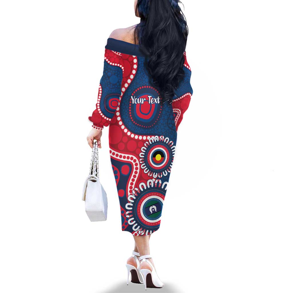 Adelaide Crows NAIDOC 2026 Personalised Family Matching Off The Shoulder Long Sleeve Dress and Hawaiian Shirt 50 Years of Deadly Aboriginal Art