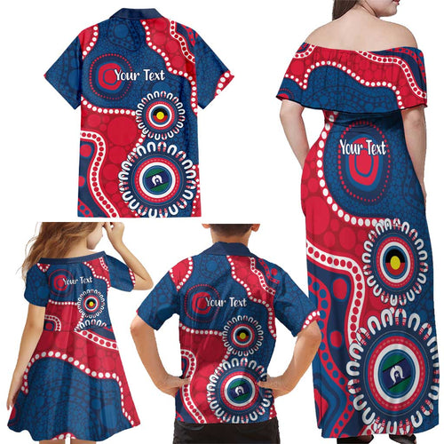 Adelaide Crows NAIDOC 2026 Personalised Family Matching Off Shoulder Maxi Dress and Hawaiian Shirt 50 Years of Deadly Aboriginal Art