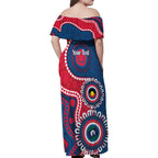 Adelaide Crows NAIDOC 2026 Personalised Family Matching Off Shoulder Maxi Dress and Hawaiian Shirt 50 Years of Deadly Aboriginal Art