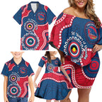 Adelaide Crows NAIDOC 2026 Personalised Family Matching Off Shoulder Short Dress and Hawaiian Shirt 50 Years of Deadly Aboriginal Art