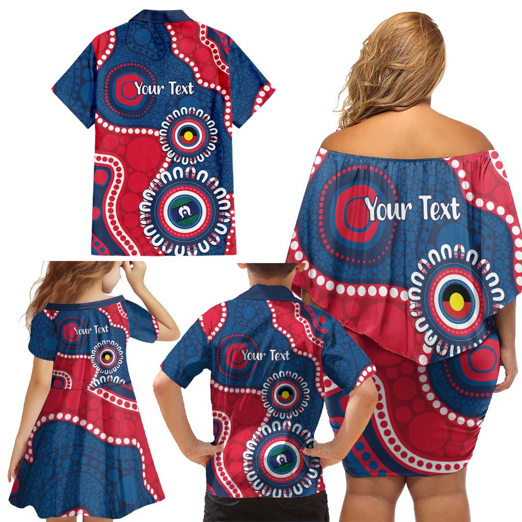 Adelaide Crows NAIDOC 2026 Personalised Family Matching Off Shoulder Short Dress and Hawaiian Shirt 50 Years of Deadly Aboriginal Art