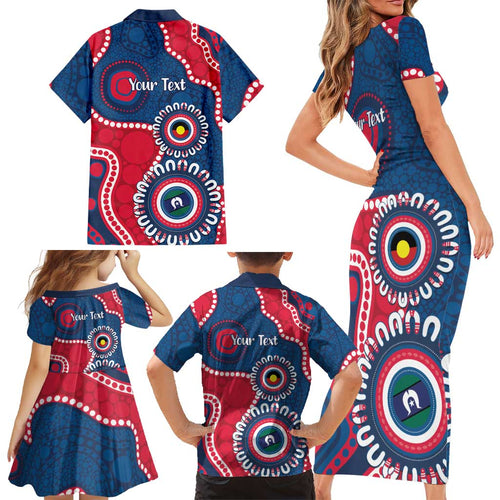 Adelaide Crows NAIDOC 2026 Personalised Family Matching Short Sleeve Bodycon Dress and Hawaiian Shirt 50 Years of Deadly Aboriginal Art