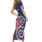 Adelaide Crows NAIDOC 2026 Personalised Family Matching Short Sleeve Bodycon Dress and Hawaiian Shirt 50 Years of Deadly Aboriginal Art
