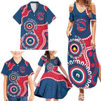 Adelaide Crows NAIDOC 2026 Personalised Family Matching Summer Maxi Dress and Hawaiian Shirt 50 Years of Deadly Aboriginal Art