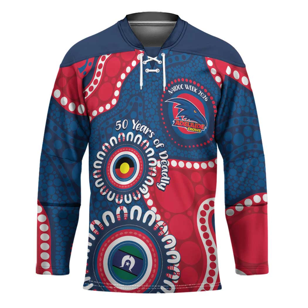 Adelaide Crows NAIDOC 2026 Personalised Hockey Jersey 50 Years of Deadly Aboriginal Art