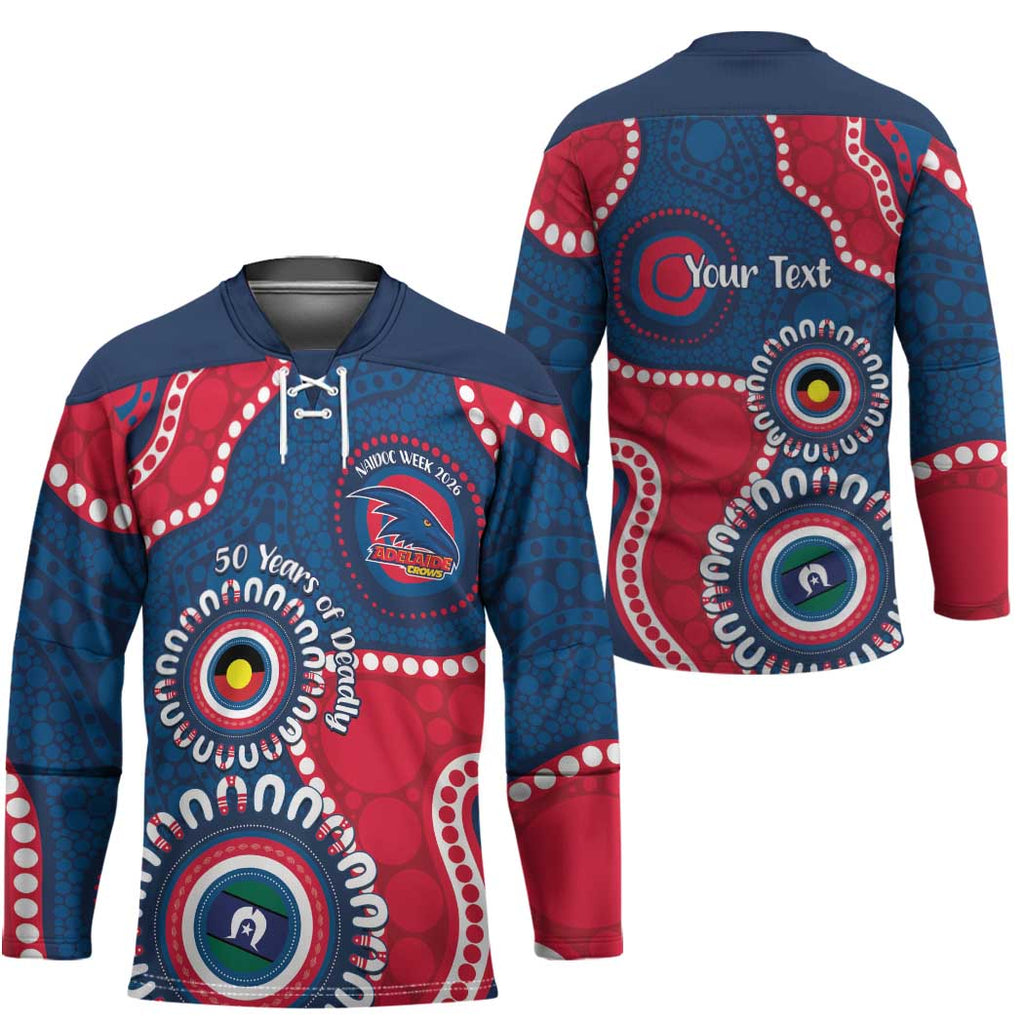 Adelaide Crows NAIDOC 2026 Personalised Hockey Jersey 50 Years of Deadly Aboriginal Art