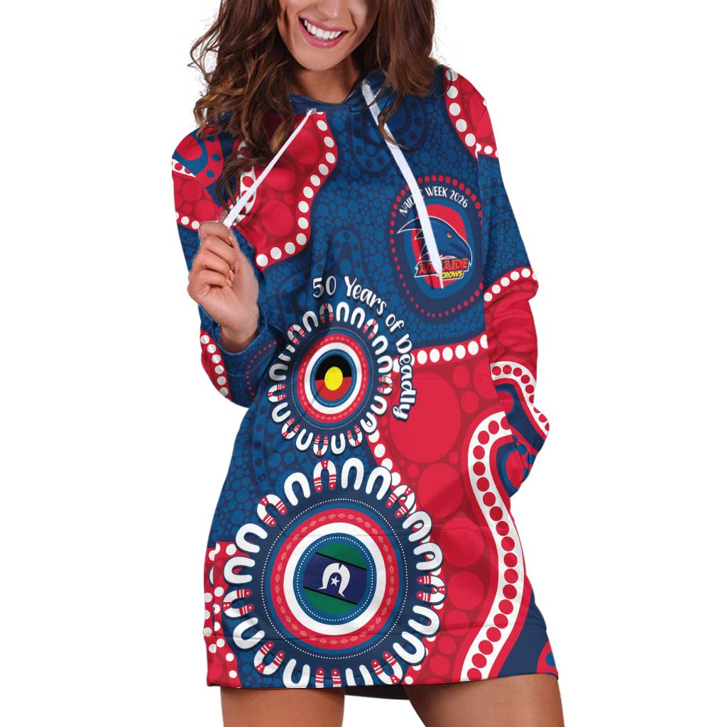 Adelaide Crows NAIDOC 2026 Personalised Hoodie Dress 50 Years of Deadly Aboriginal Art