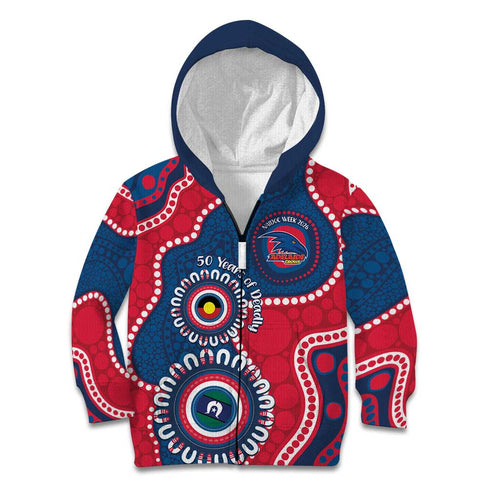Adelaide Crows NAIDOC 2026 Personalised Kid Hoodie 50 Years of Deadly Aboriginal Art