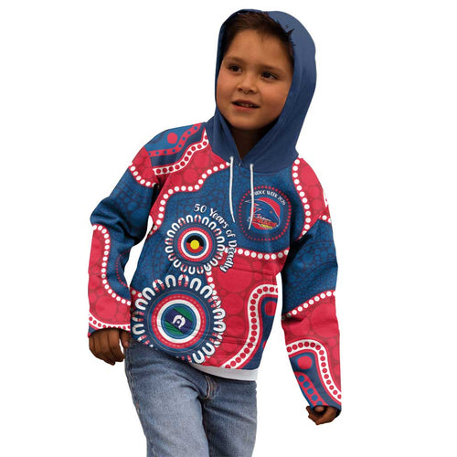 Adelaide Crows NAIDOC 2026 Personalised Kid Hoodie 50 Years of Deadly Aboriginal Art
