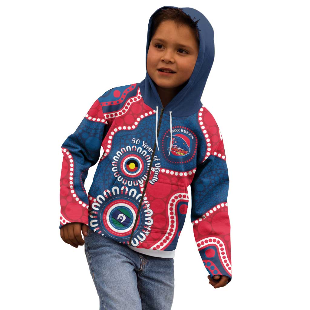 Adelaide Crows NAIDOC 2026 Personalised Kid Hoodie 50 Years of Deadly Aboriginal Art
