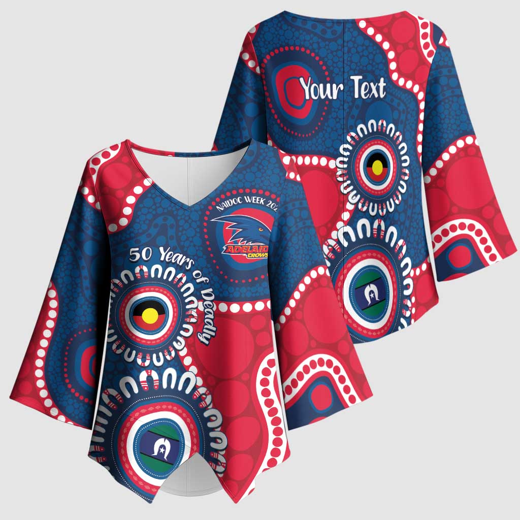 Adelaide Crows NAIDOC 2026 Personalised Kimono Sleeve Blouse 50 Years of Deadly Aboriginal Art