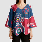 Adelaide Crows NAIDOC 2026 Personalised Kimono Sleeve Blouse 50 Years of Deadly Aboriginal Art