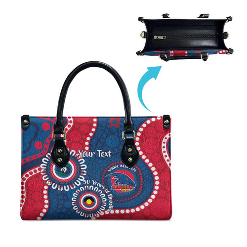 Adelaide Crows NAIDOC 2026 Personalised Leather Bag 50 Years of Deadly Aboriginal Art