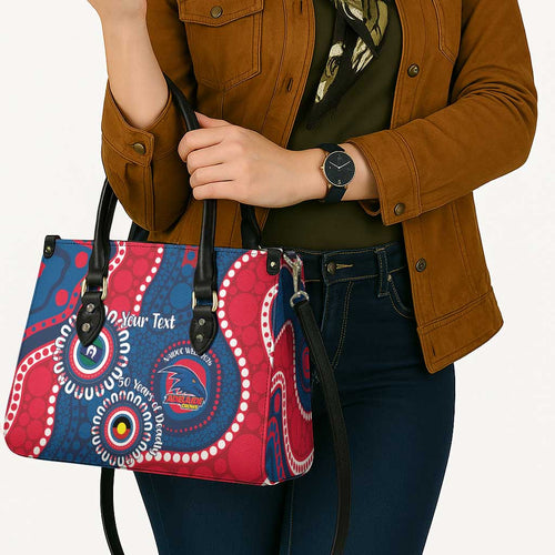 Adelaide Crows NAIDOC 2026 Personalised Leather Bag 50 Years of Deadly Aboriginal Art
