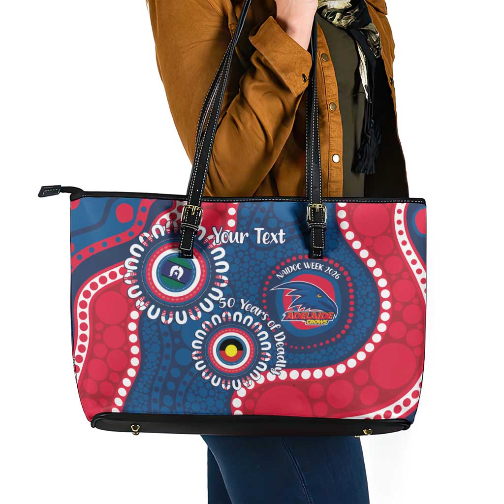 Adelaide Crows NAIDOC 2026 Personalised Leather Tote Bag 50 Years of Deadly Aboriginal Art