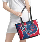 Adelaide Crows NAIDOC 2026 Personalised Leather Tote Bag 50 Years of Deadly Aboriginal Art